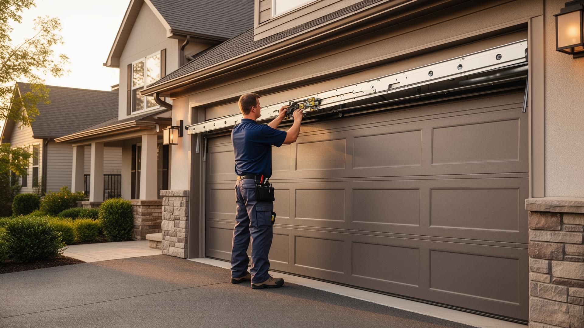 Professional garage door installation by East Boston Garage Doors technician